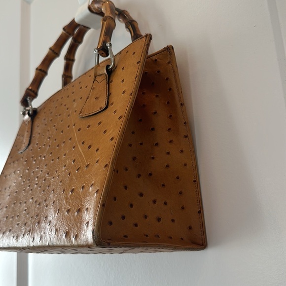 Dooney & Bourke vintage ostrich satchel with bamboo handles - Picture 6 of 12